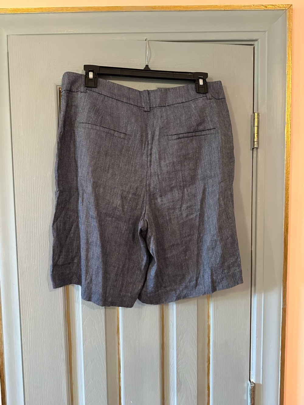 LOFT Chambray Blue High-Rise Bermuda Shorts - Picture 6 of 8
